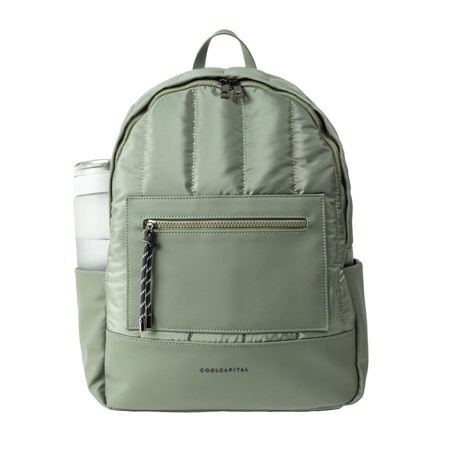 Mochila Fuji: Laptop 15.6", Banda para Equipaje, Verde