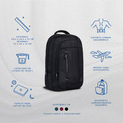 Mochila para laptop | CoolCapital Zilker | 15.6" pulgadas Negro