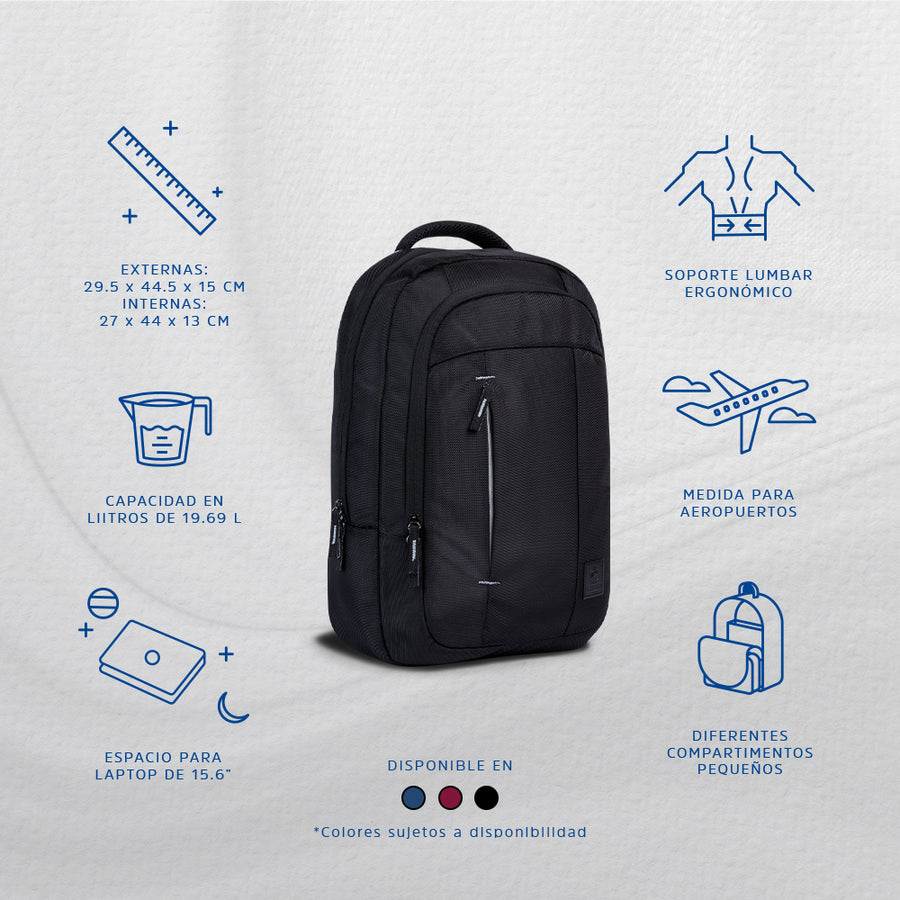 Mochila para laptop | CoolCapital Zilker | 15.6" pulgadas Negro