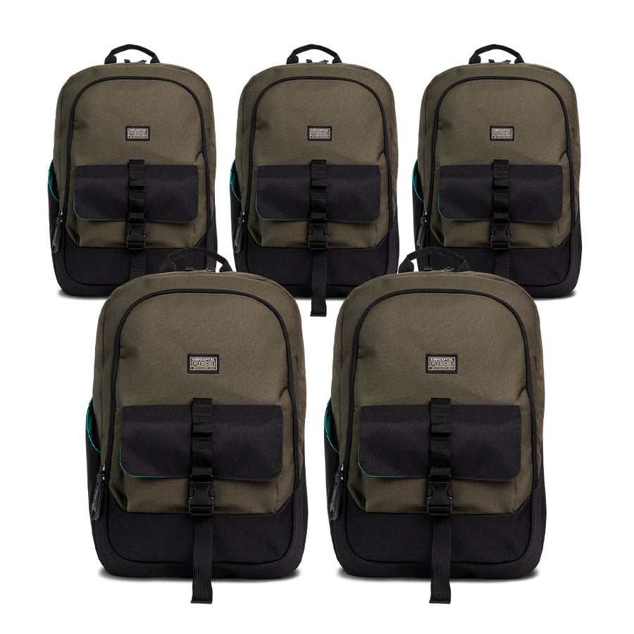 Combo paquete 5 Mochilas para laptop RE3: 15" pulgadas, material reciclado
