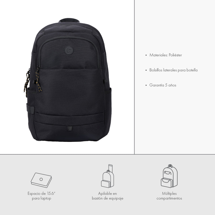 Mochila Dope: Laptop 15.6", Banda para Equipaje, Negro