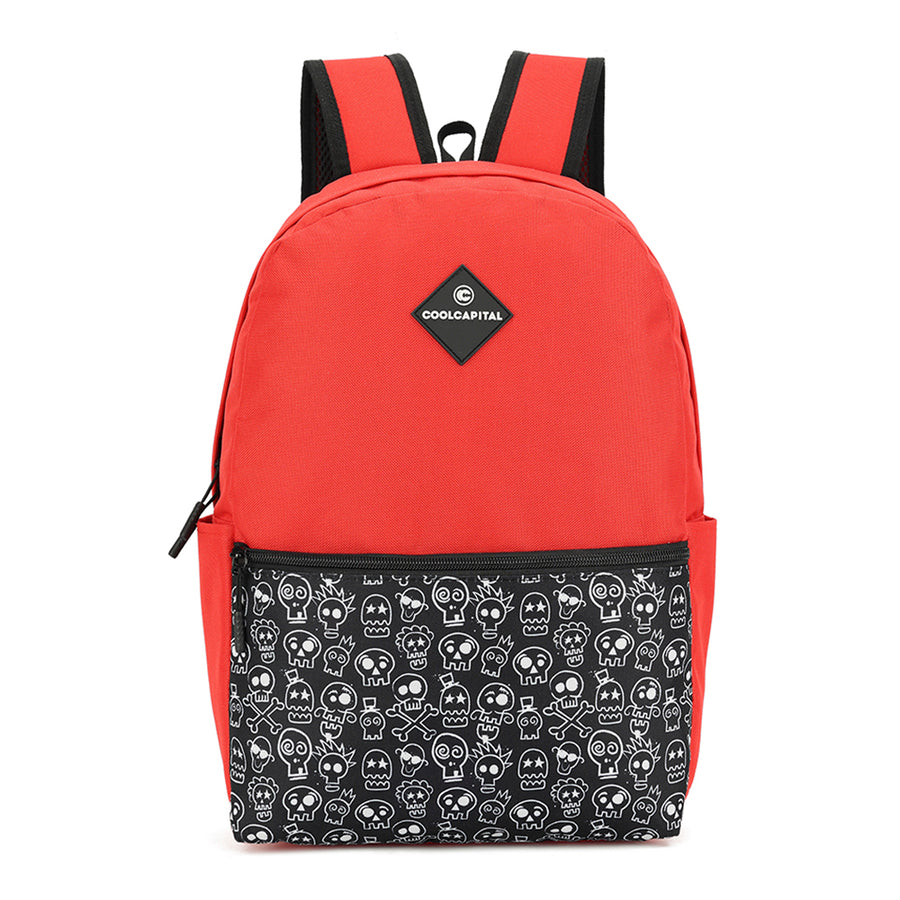 Mochila para laptop | CoolCapital Lite Skulls | 15.6" pulgadas Rojo