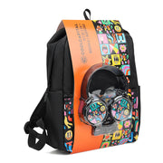 Mochila para laptop + audífonos alámbricos on ear | CoolCapital Black Stickers | 15.6" pulgadas combo