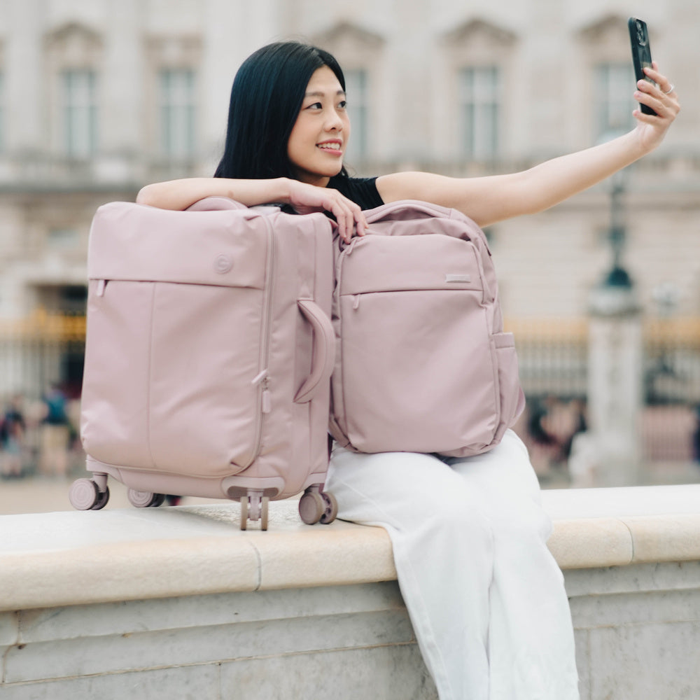 MALETA CARRY ON + MOCHILA DOTT Equipaje Cabina Viajes Cool Capital Rosa