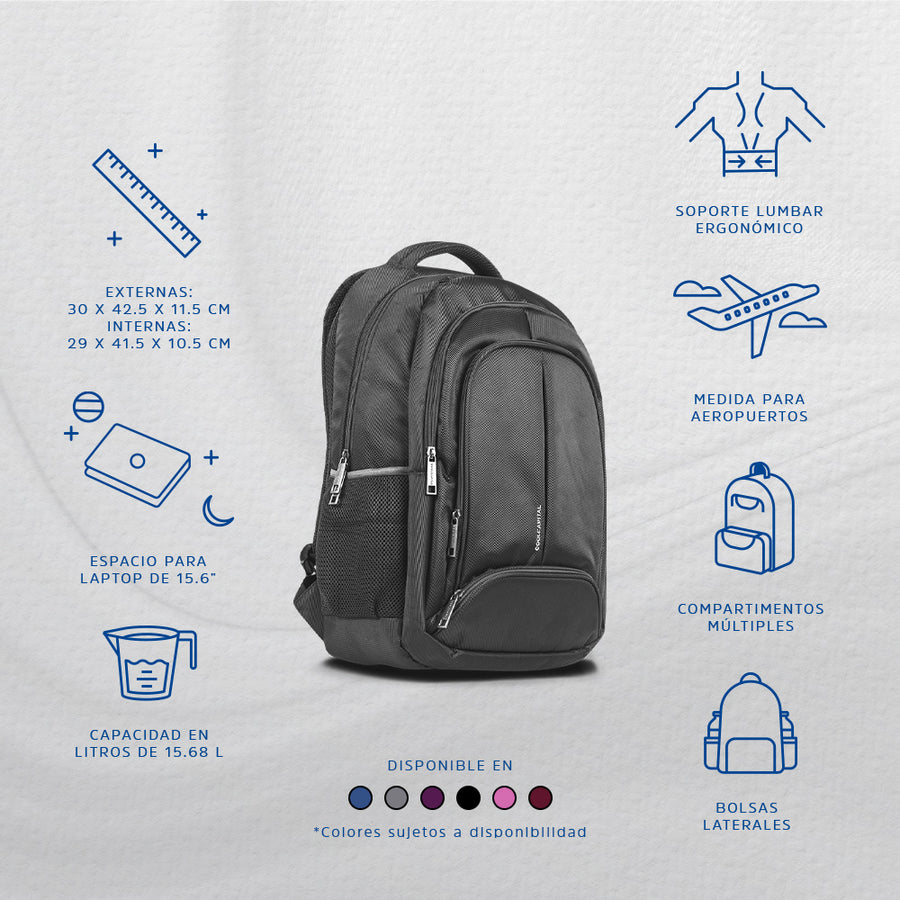 Mochila para laptop | CoolCapital Bast | 15.6" pulgadas Gris