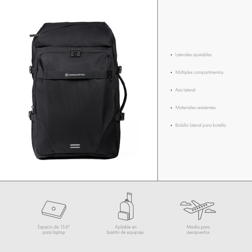 MOCHILA GOAT Laptop 15.6" Cool Capital Viajes Negra