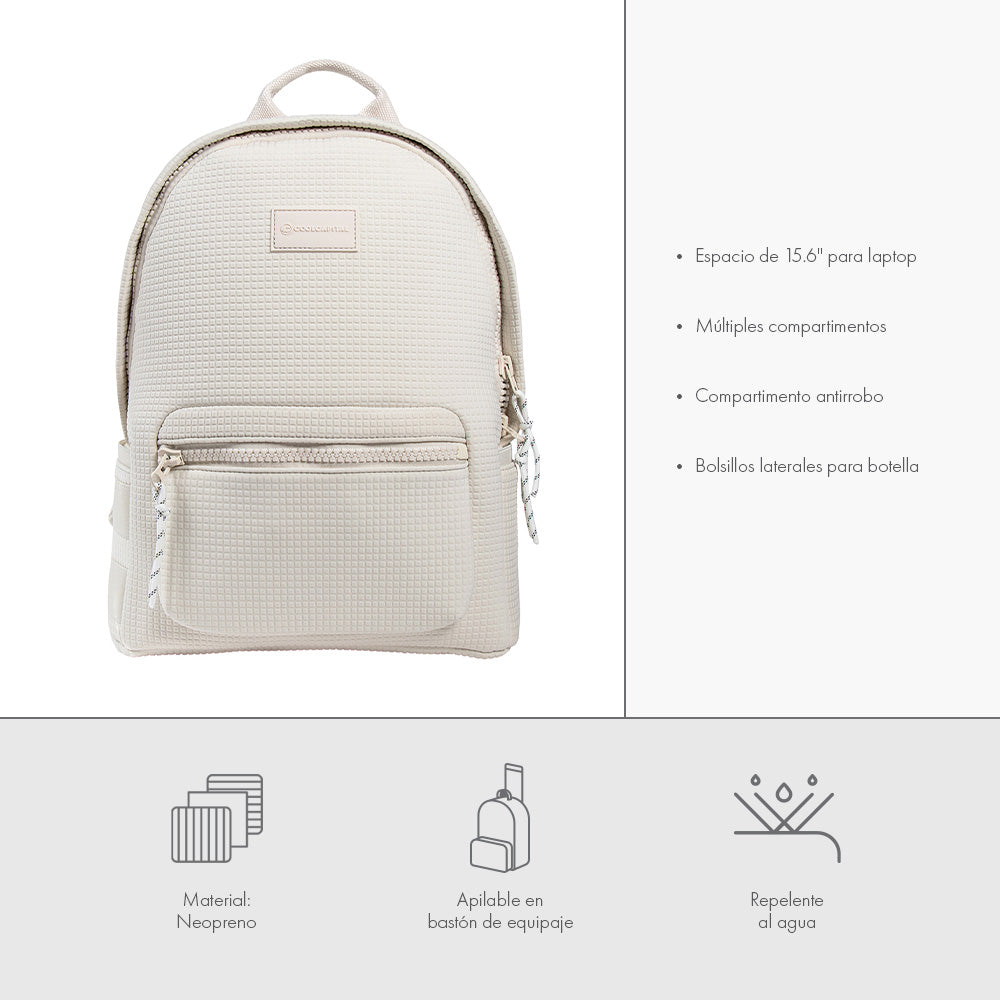MOCHILA NARA Laptop 14" Cool Capital Neopreno Blanco