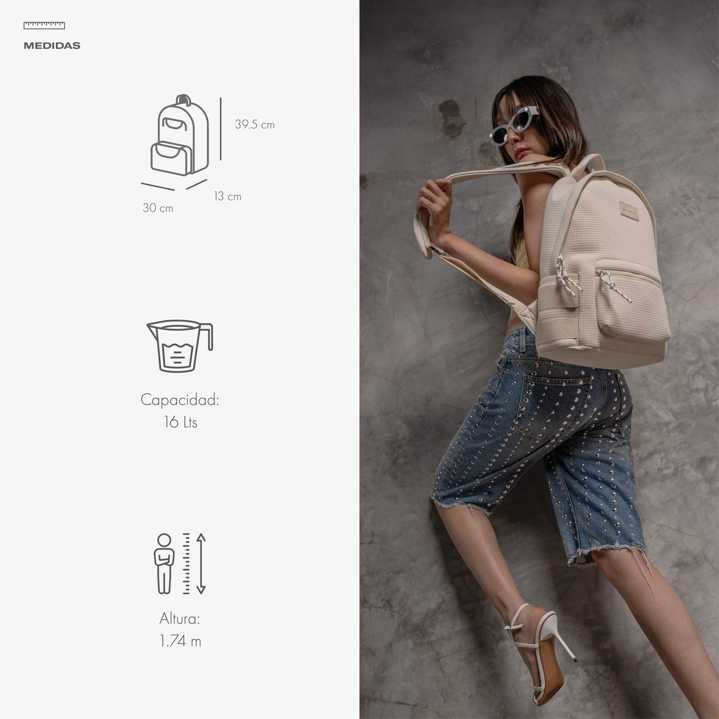 MOCHILA NARA Laptop 14" Cool Capital Neopreno Blanco