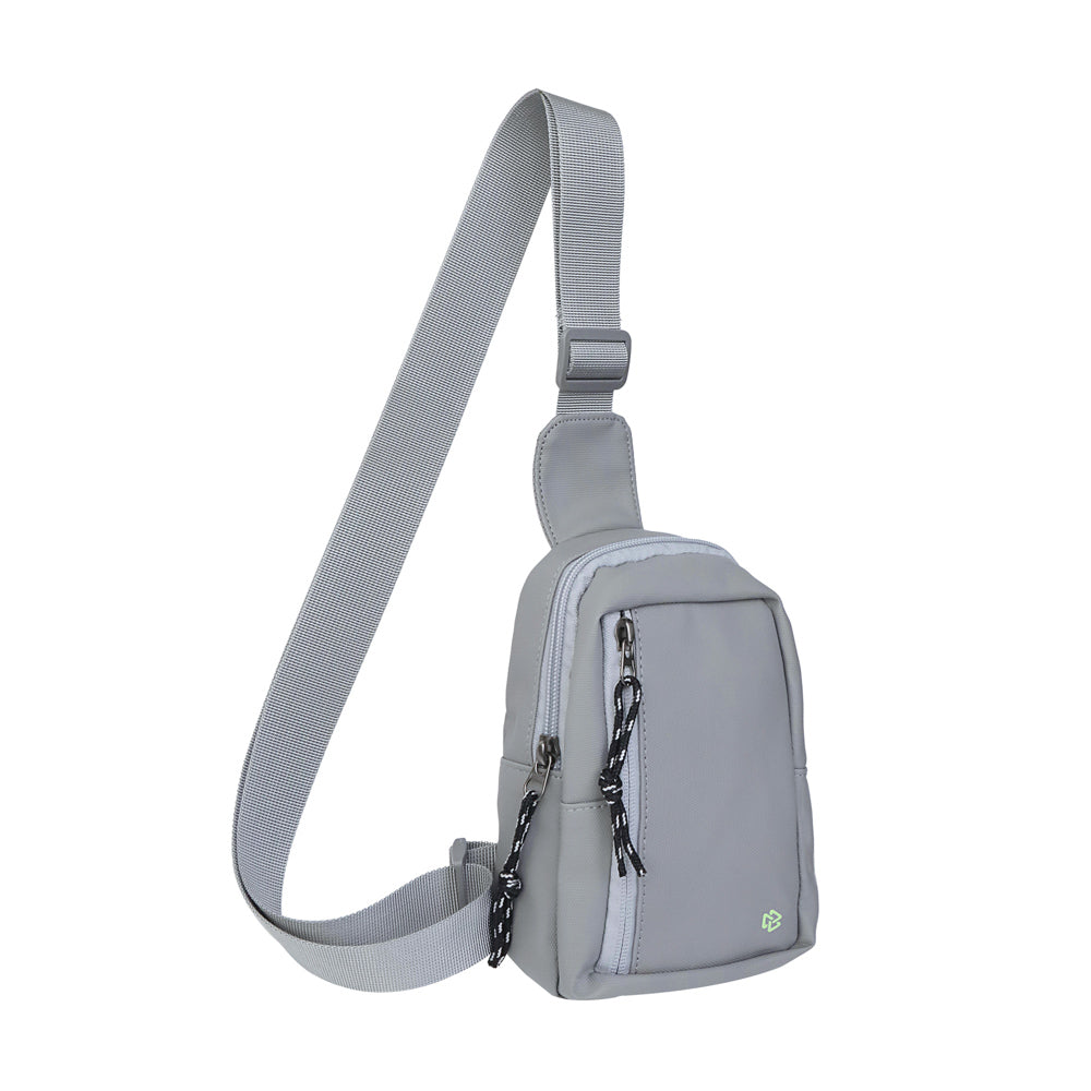 Crossbody VIVA para Celular: Correa Ajustable, Poliéster Gris