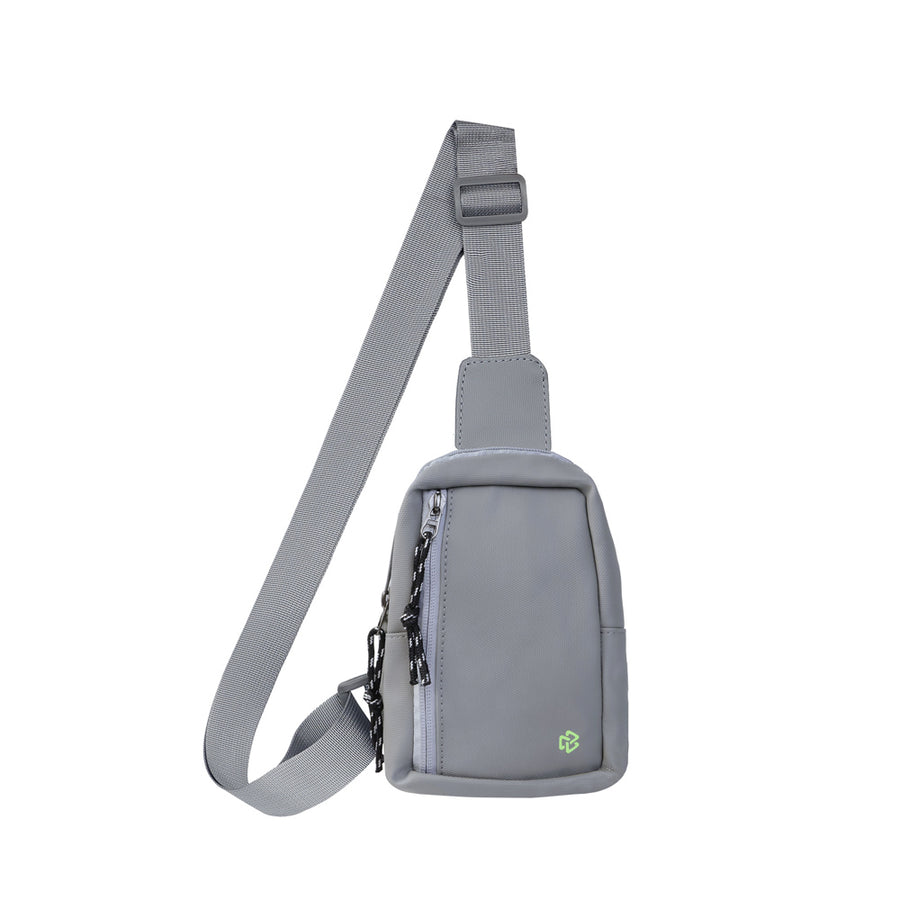 Crossbody VIVA para Celular: Correa Ajustable, Poliéster Gris
